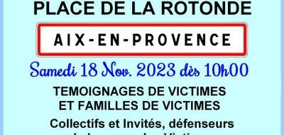 affiche homage aux victimes des injections covid - Aix en Provence 18 novembre 2023