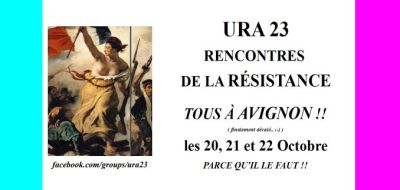 Affiche de l'événément URA23 Rencontres de la Résistance à Avignon