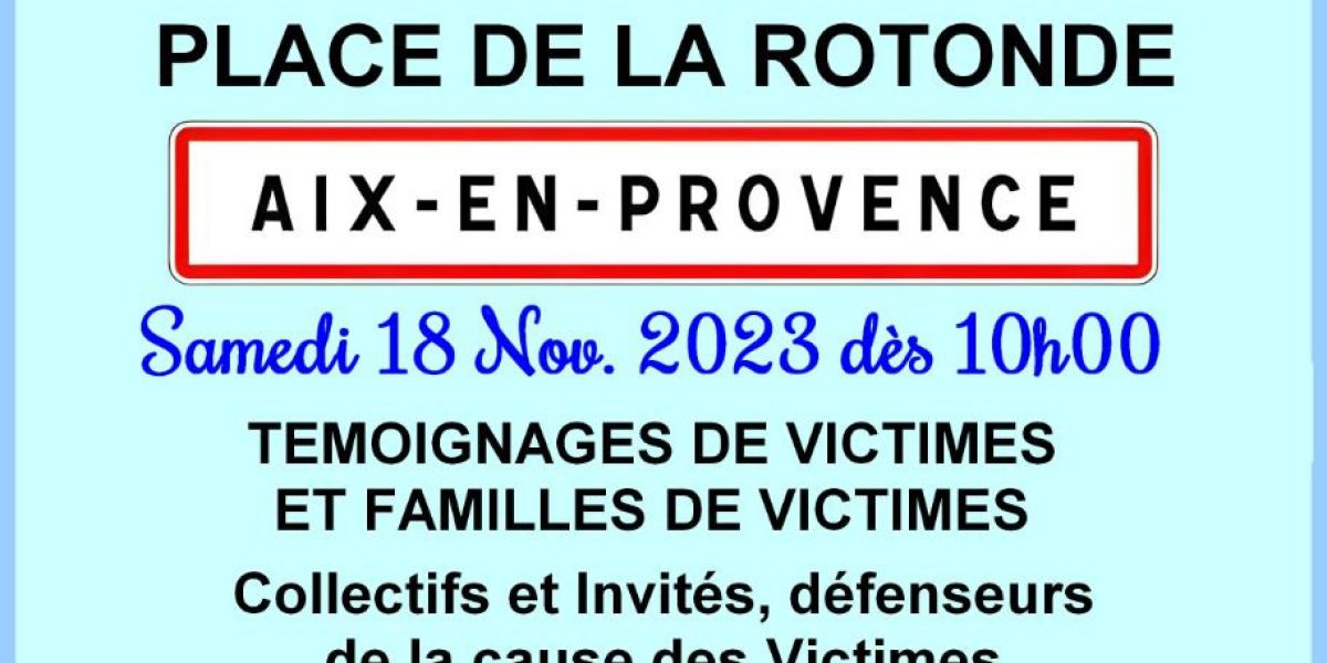 affiche homage aux victimes des injections covid - Aix en Provence 18 novembre 2023