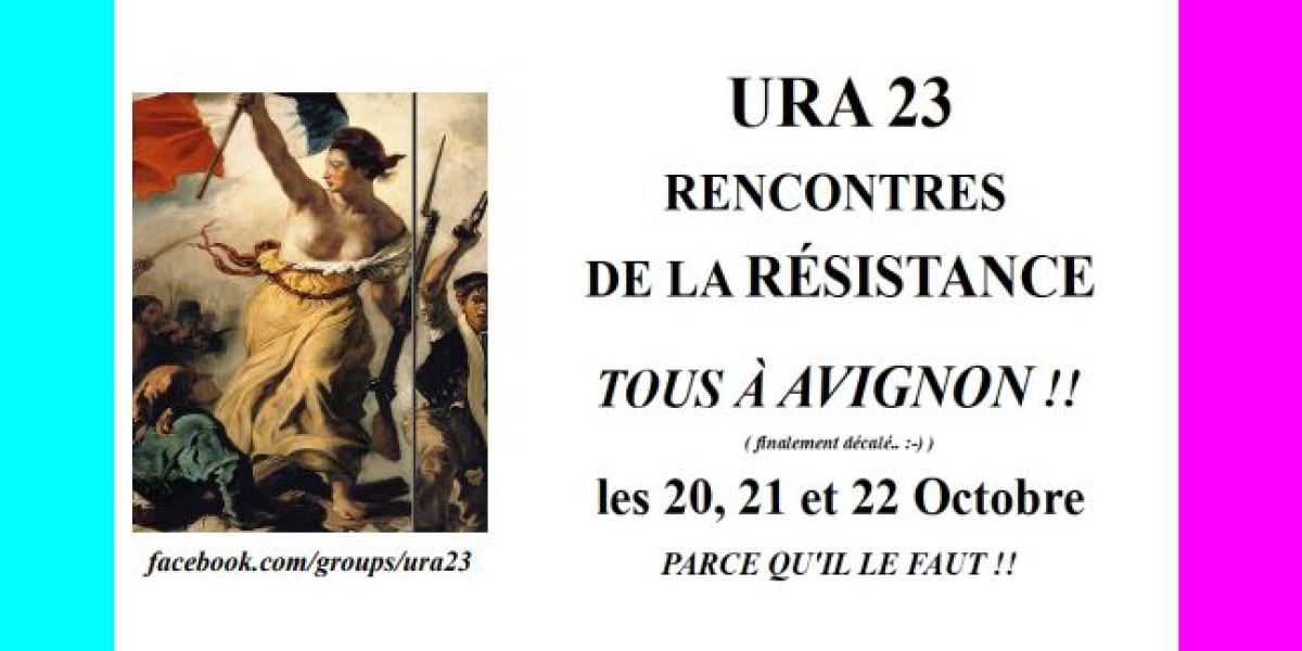 Affiche de l'événément URA23 Rencontres de la Résistance à Avignon