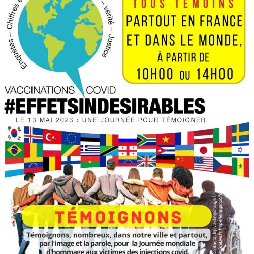 affiche journée mondiale d'hommage aux victimes des injections covid